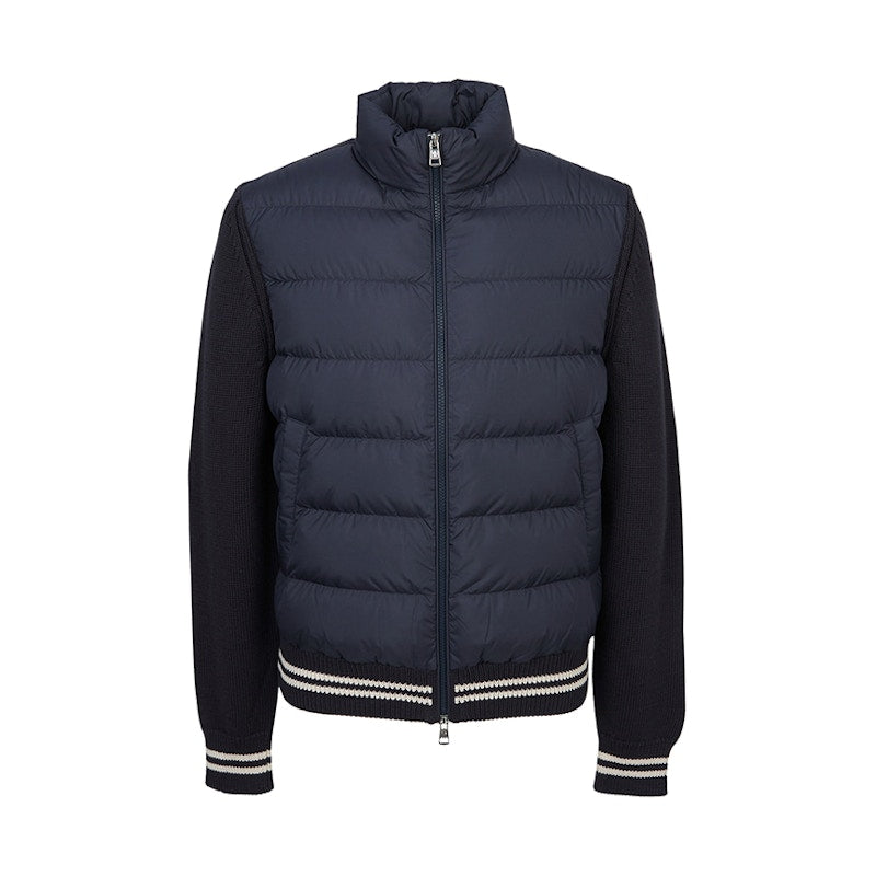 Moncler Padding Zip Up Cardigan Navy