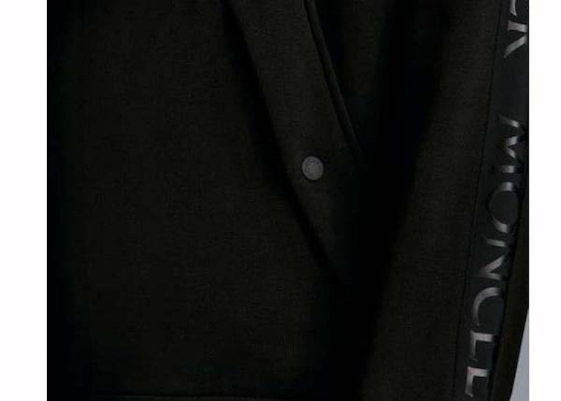 Moncler Sleeve Logo Full Zipped Hoodie Black