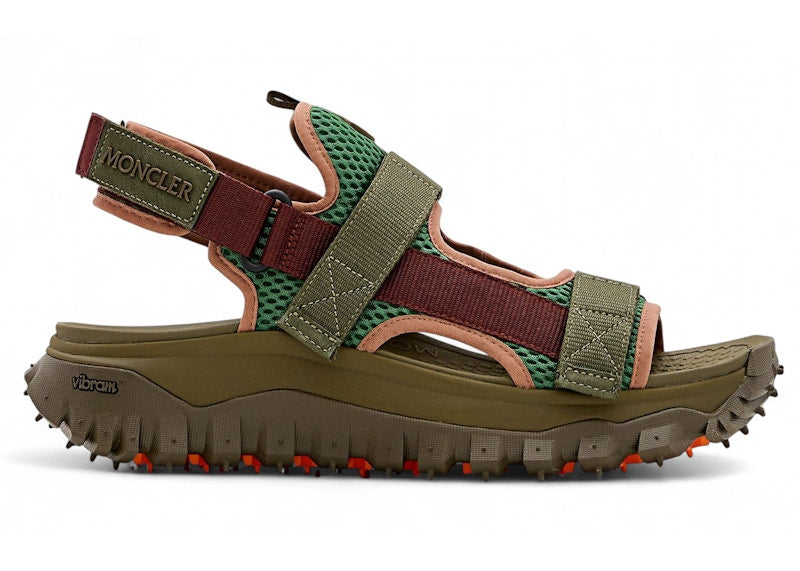 Moncler Trailgrip Vela Water-Repellent Sandal Green Brown