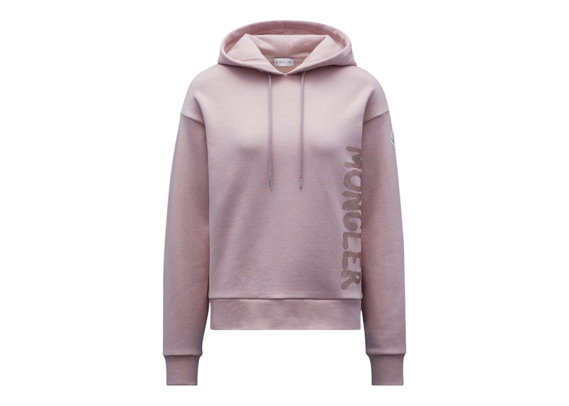 Moncler Women's Metallic Spray Effect Logo Print Hoodie Petal Pink