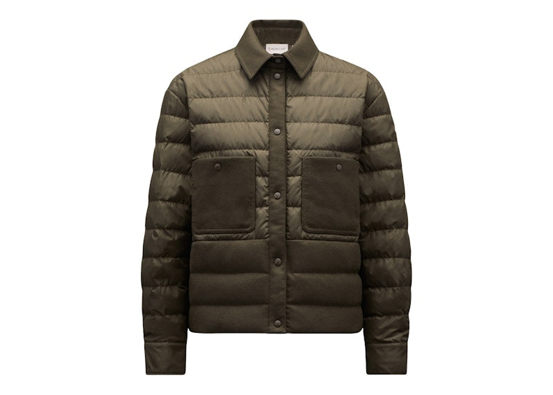 Moncler Women's Padded Over Shirt Dark Army Green