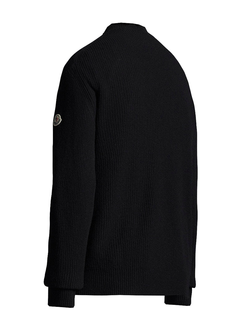 Moncler Wool and Cashmere Knit Sweater Black