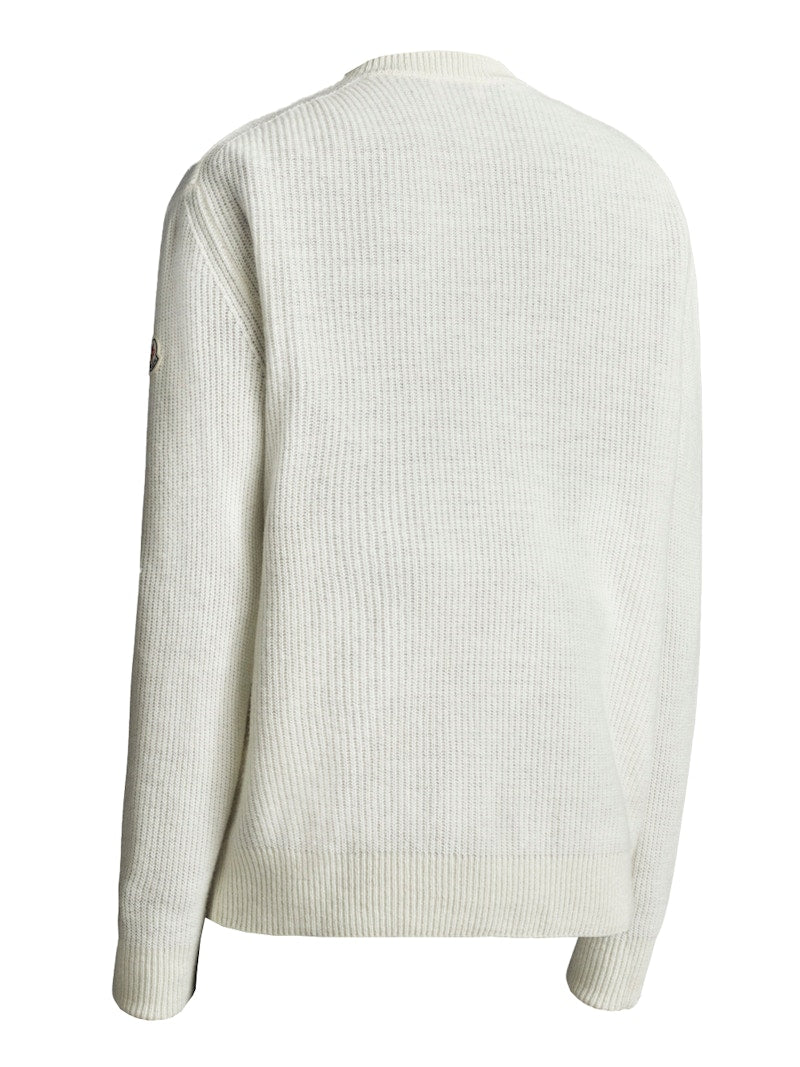 Moncler Wool and Cashmere Knit Sweater Off White