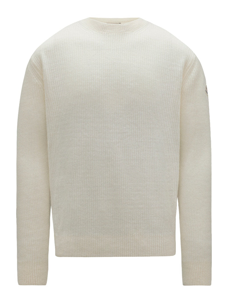 Moncler Wool and Cashmere Knit Sweater Off White