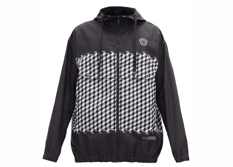 Moncler x Fragment Kaplan Hooded Tile-Print Windbreaker Black