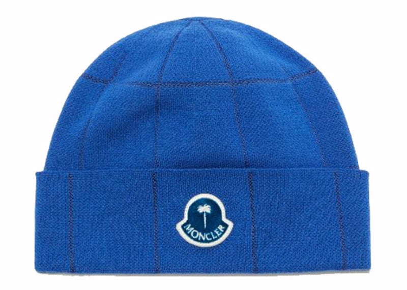Moncler x Palm Angels Checks Beanie Blue/White