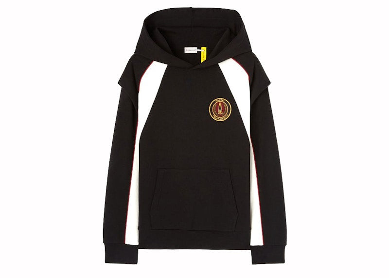 Moncler x Palm Angels Crest Hoodie Black/White