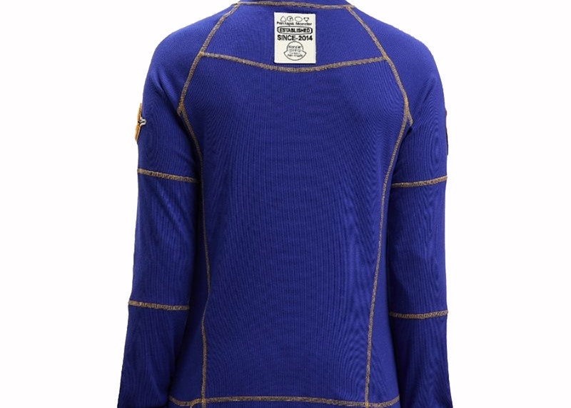 Moncler x Palm Angels Long Sleeves Racing T-Shirt Blue/White