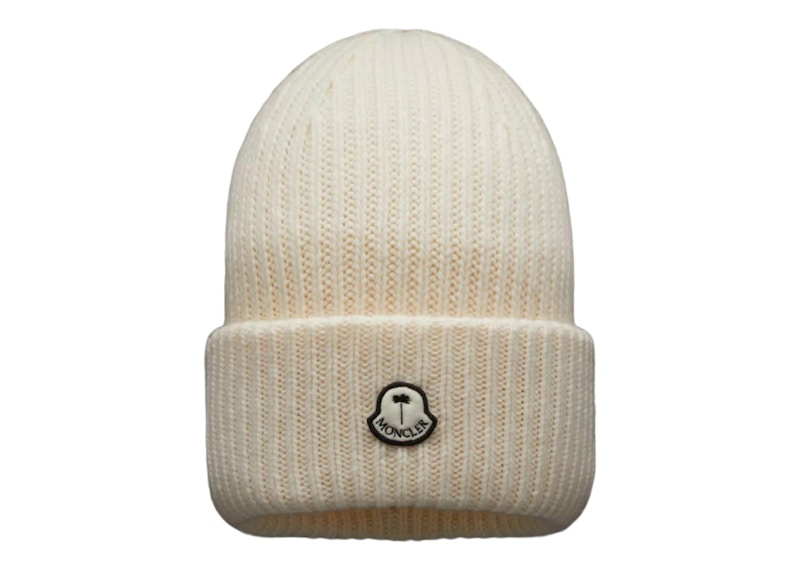 Moncler x Palm Angels Wool Beanie FW22 Silk White