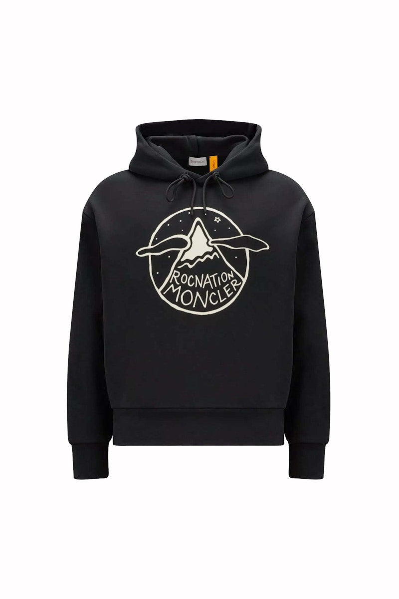 Moncler x Roc Nation by Jay-Z Logo Motif Hoodie Black