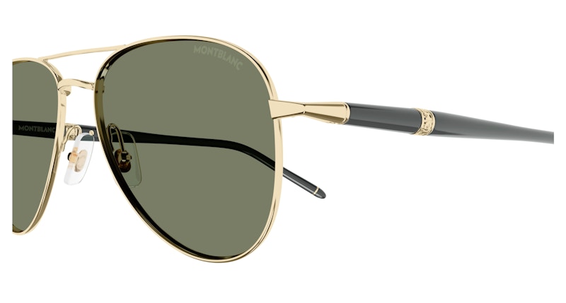 Mont Blanc Aviator Sunglasses Gold-Green (MB0345S-004)