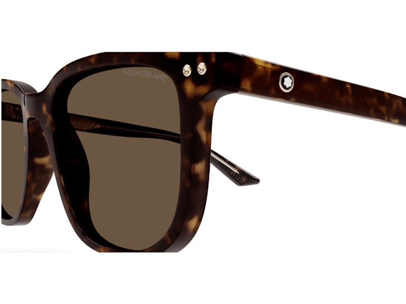 Mont Blanc Rectangular Sunglasses Havana Havana Brown-Havana Havana Brown (MB0258SA-002)