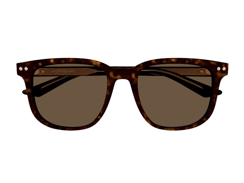 Mont Blanc Rectangular Sunglasses Havana Havana Brown-Havana Havana Brown (MB0258SA-002)