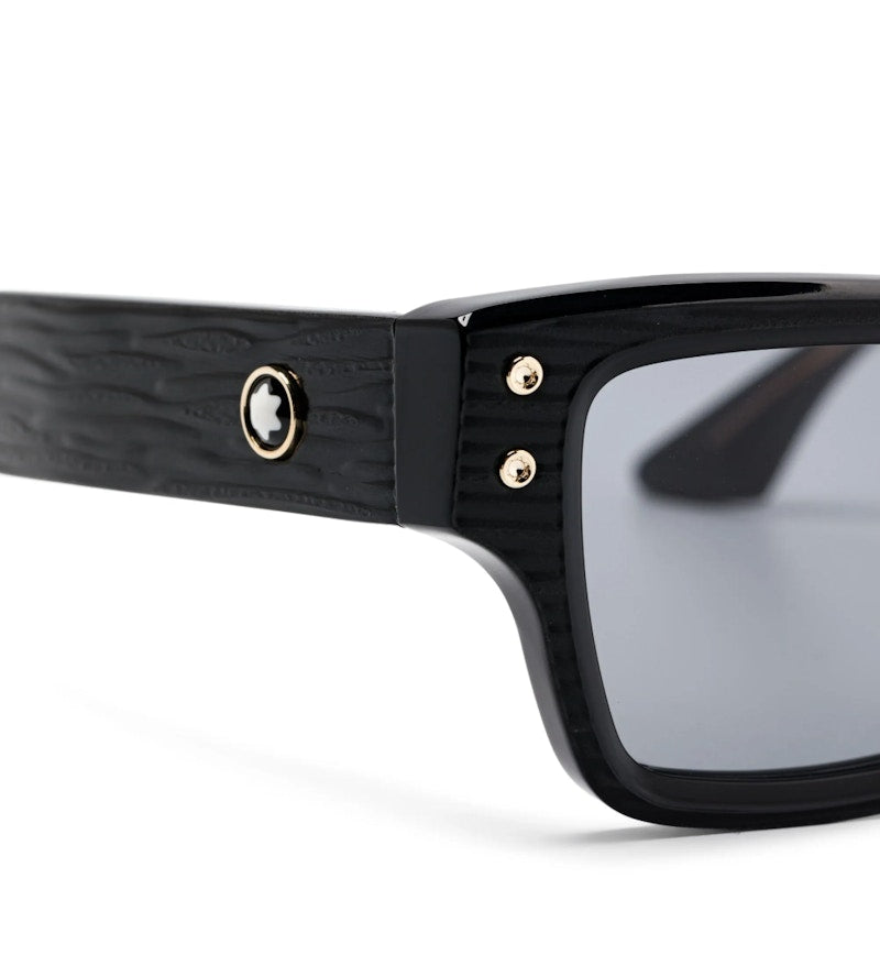 Mont Blanc Square Sunglasses Black Black Grey/-Grey (MB0253S-011)