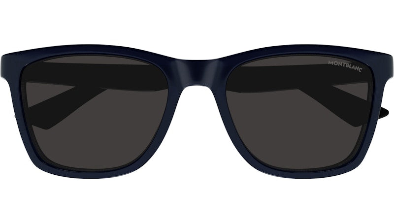 Mont Blanc Square Sunglasses Blue Blue Grey/-Grey (MB0399S-004)