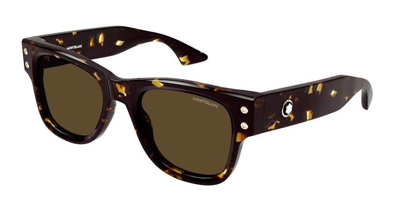 Mont Blanc Square Sunglasses Havana Havana Brown/-Brown (MB0381S-003)