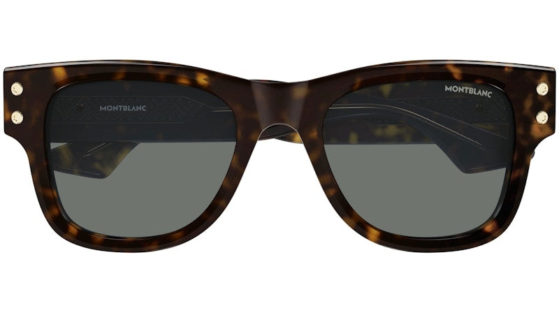 Mont Blanc Square Sunglasses Havana Havana Grey/-Grey (MB0381S-002)