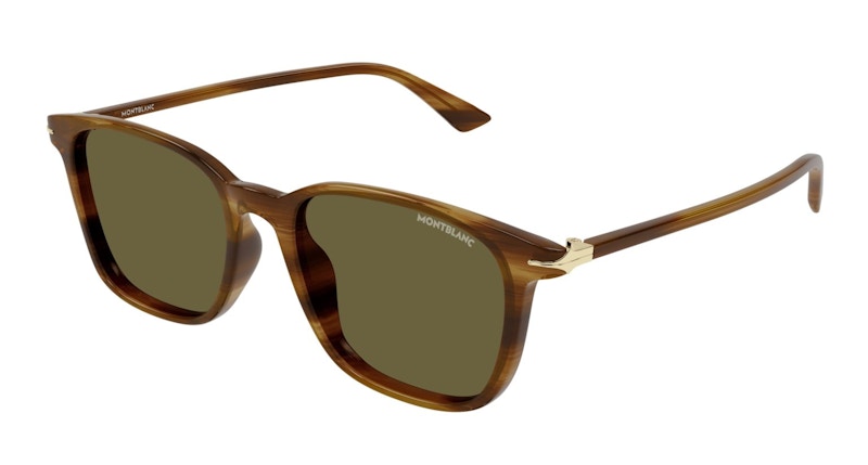 Mont blanc Square Sunglasses Brown-Brown (MB0338S-004)