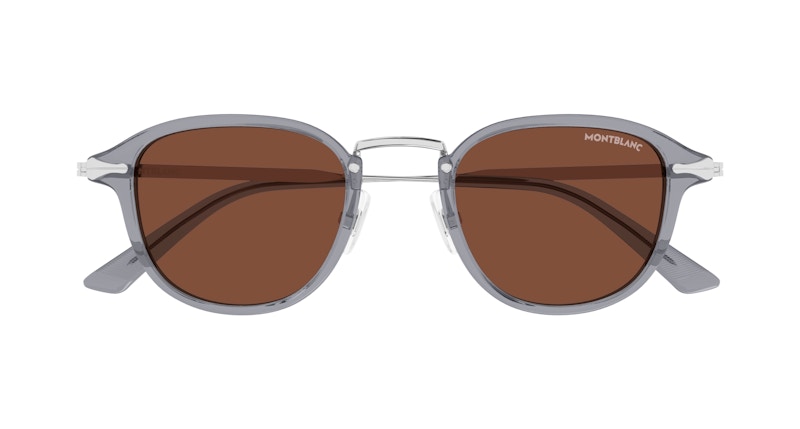 Mont blanc Square Sunglasses Grey Silver-Brown (MB0336S-004)