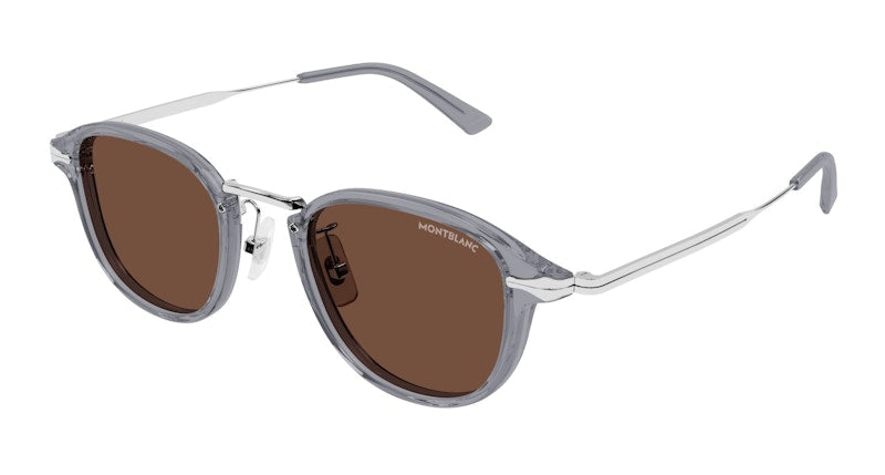 Mont blanc Square Sunglasses Grey Silver-Brown (MB0336S-004)