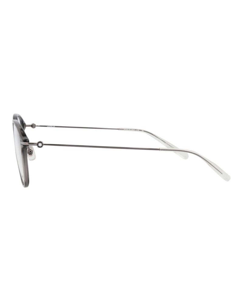 Mont Blanc Round-Frame Injection Optical Frames Grey Ruthenium Transparent (MB0155O-30010178-001)