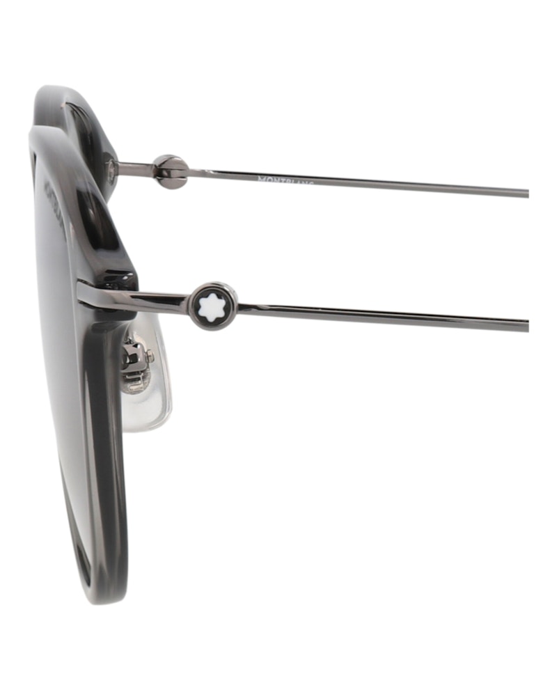 Montblanc Round-Frame Injection Sunglasses GREY RUTHENIUM GREY (MB0155S-30010173-001)