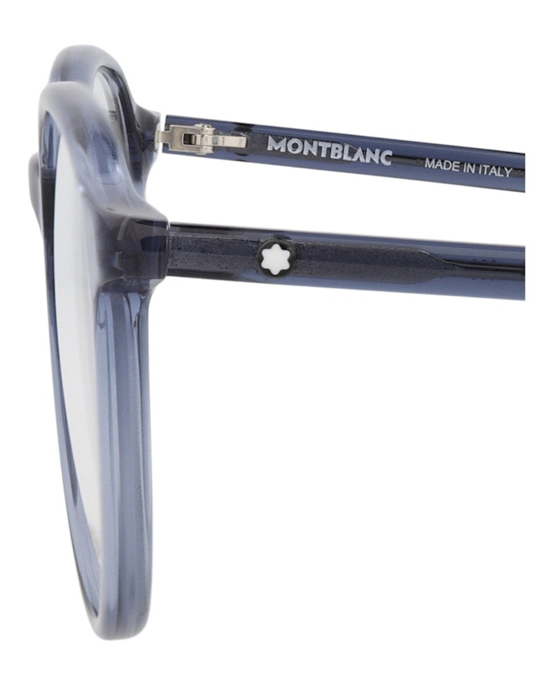Montblanc Round-Frame Recycled Acetate Optical Frames Blue Blue Transparent (MB0291O-30014599-008)