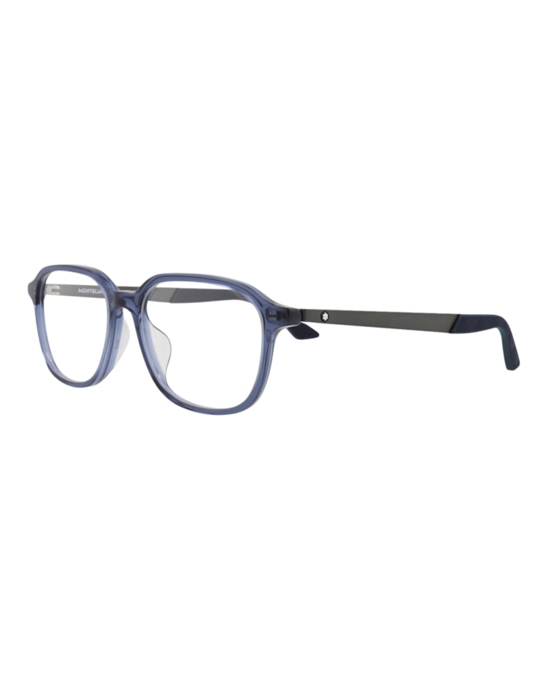 Montblanc Round-Frame Recycled Acetate Optical Frames Blue Ruthenium Transparent (MB0335OA-30015020-003)