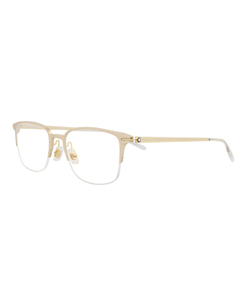 Montblanc Square-Frame Alluminium Optical Frames Gold Gold Transparent (MB0234OK-30013548-001)