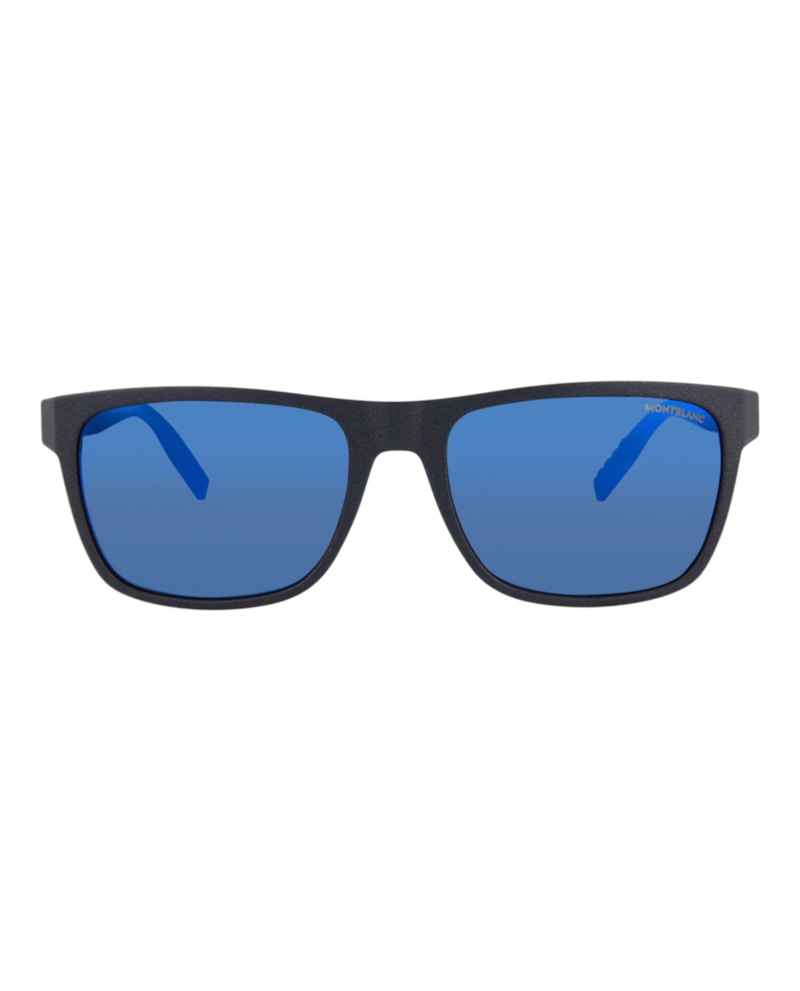 Montblanc Square-Frame Injection Sunglasses Blue Black Blue (MB0209S-30012085-002)