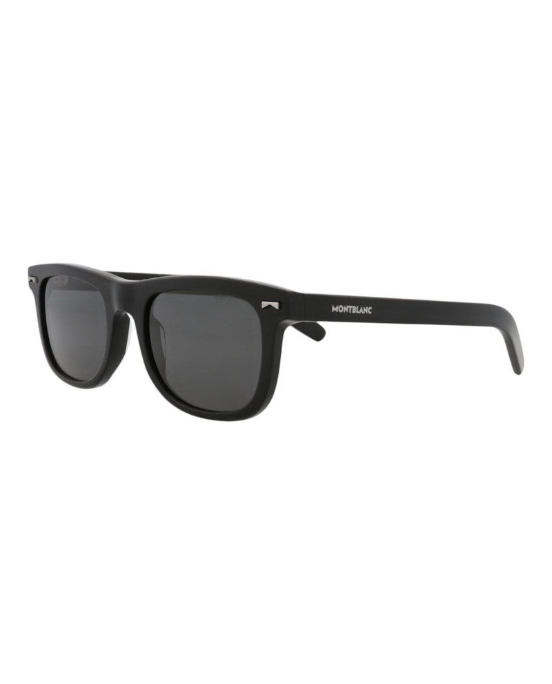 Montblanc Square-Frame Recycled Acetate Sunglasses Black Black Smoke (MB0260S-30014171-001)