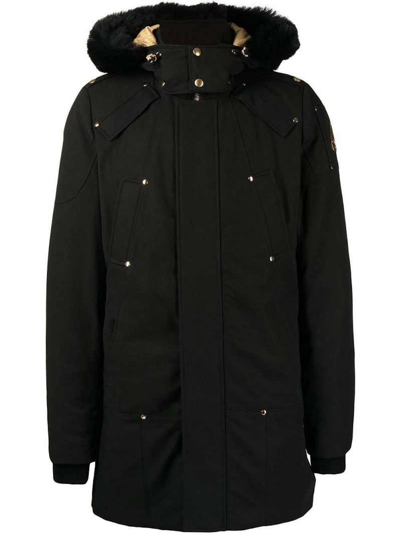 Moose Knuckles Gold Stirling Neoshear Parka Black/Black Shearling