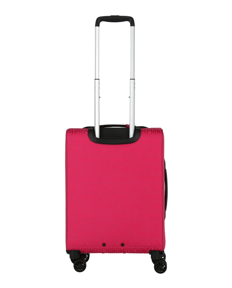 Moschino All-Over Logo Trolley Case Fuchsia