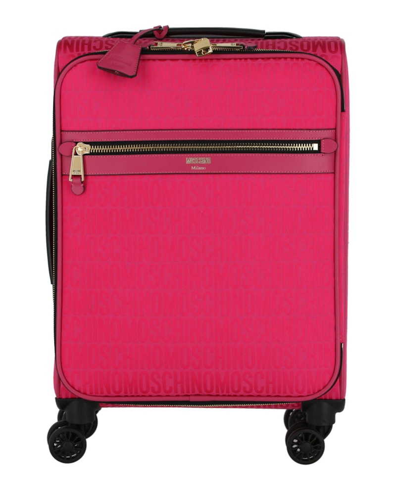 Moschino All-Over Logo Trolley Case Fuchsia