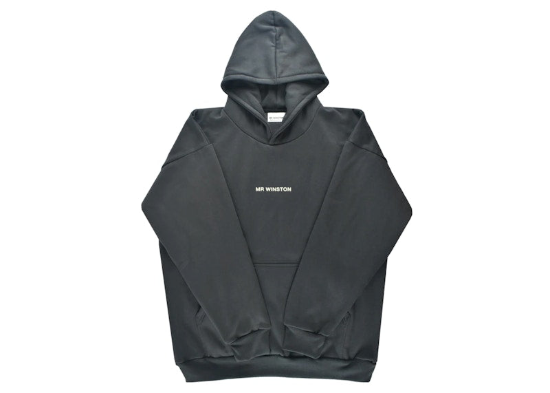 Mr Winston Puff Hooded Sweatshirt Black Charcoal