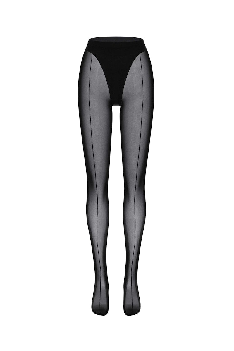 Mugler H&M 30 Denier Tights with Seams Black