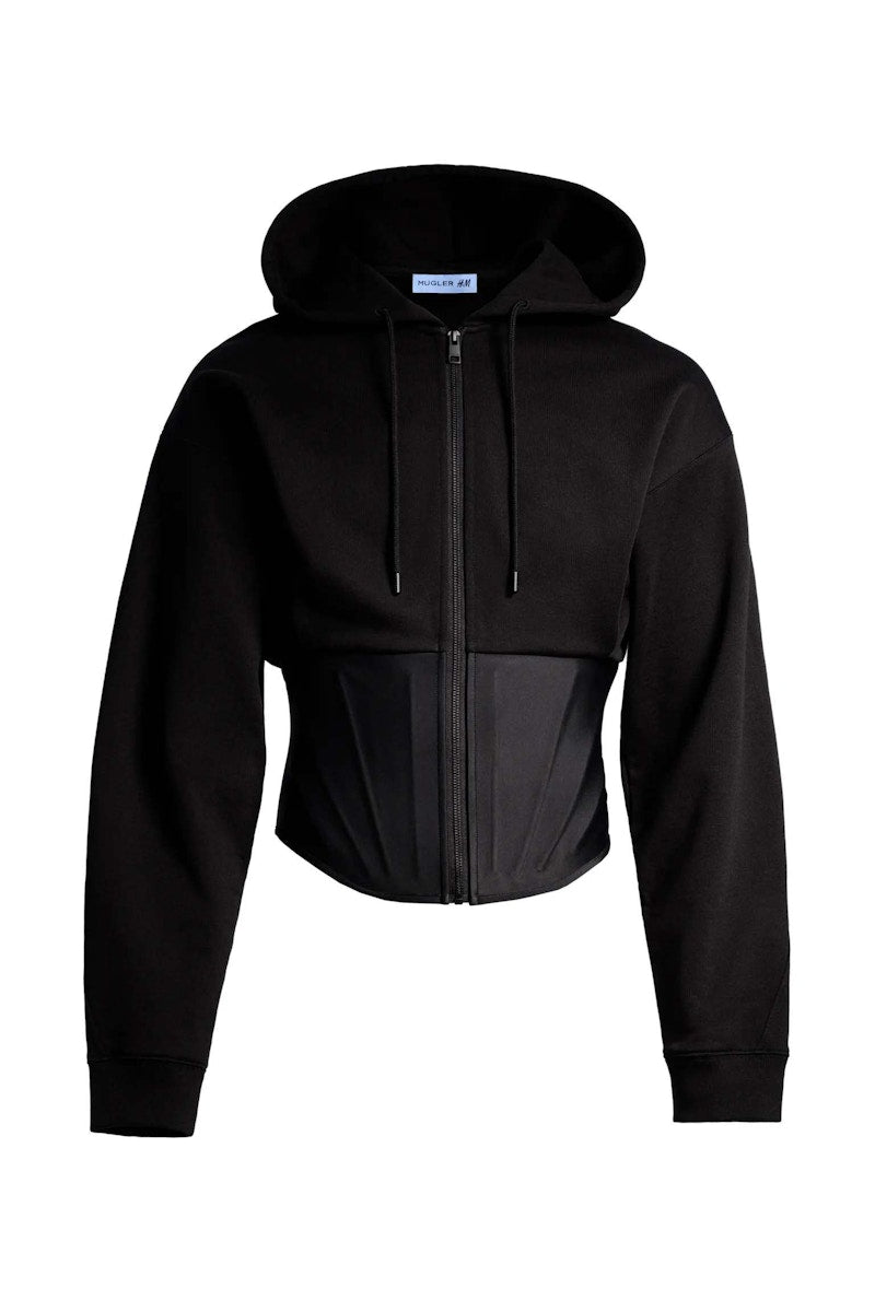 Mugler H&M Corset-Waist Hooded Jacket (Mens) Black