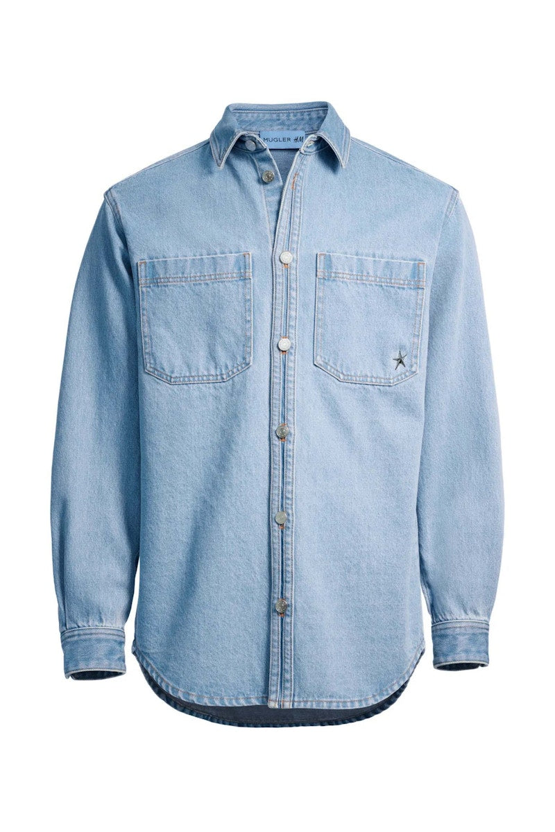 Mugler H&M Denim Shirt (Mens) Light Denim Blue