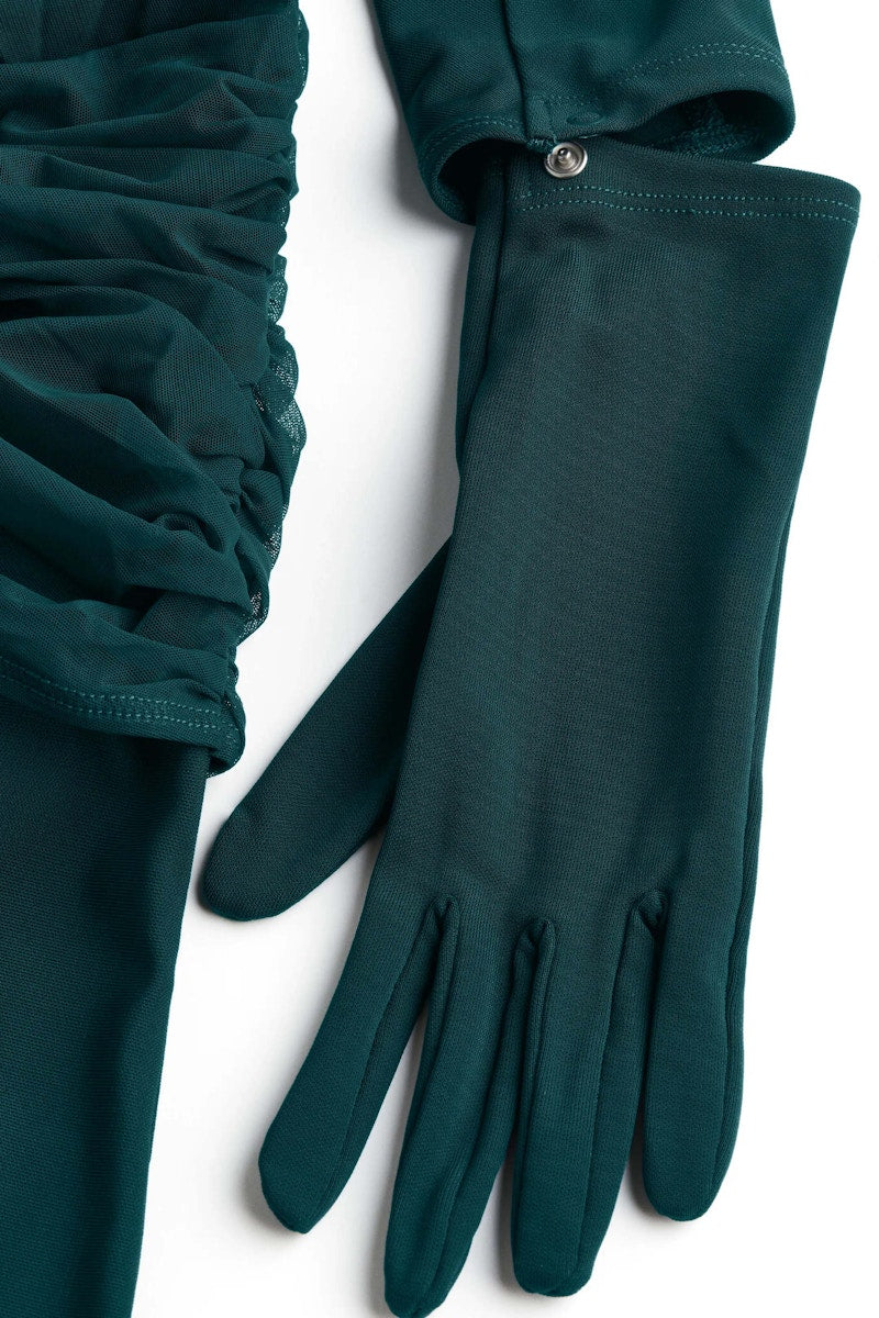 Mugler H&M Knot-Detail One-Shoulder Dress Dark Turquoise