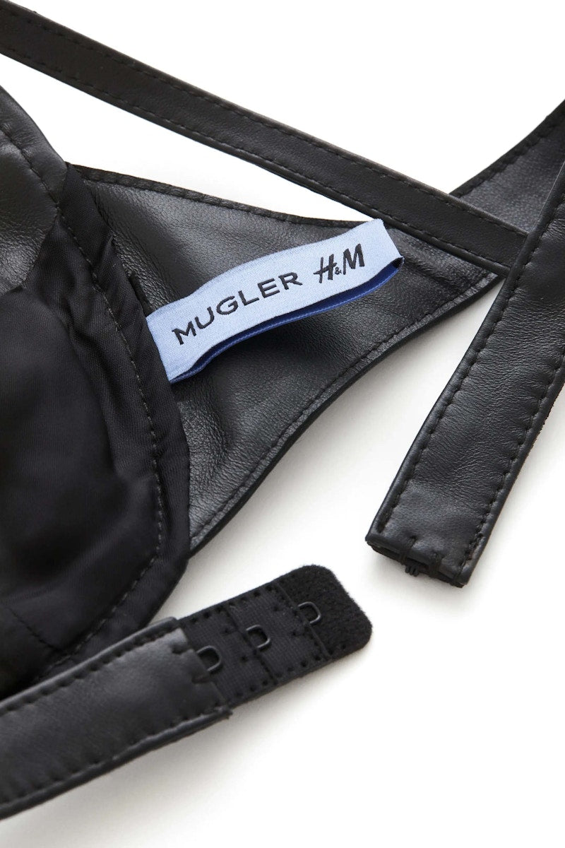 Mugler H&M Leather Bra Black