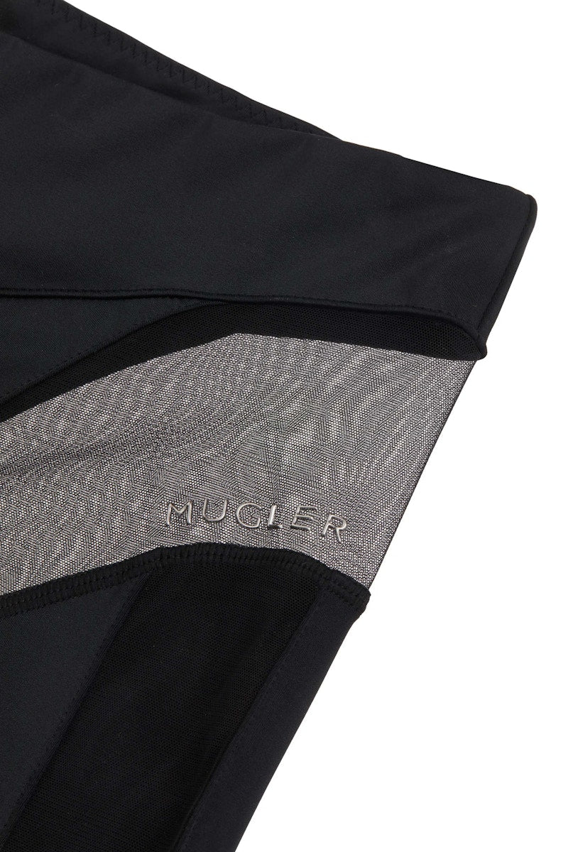 Mugler H&M Mesh-Paneled Stirrup Leggings Black