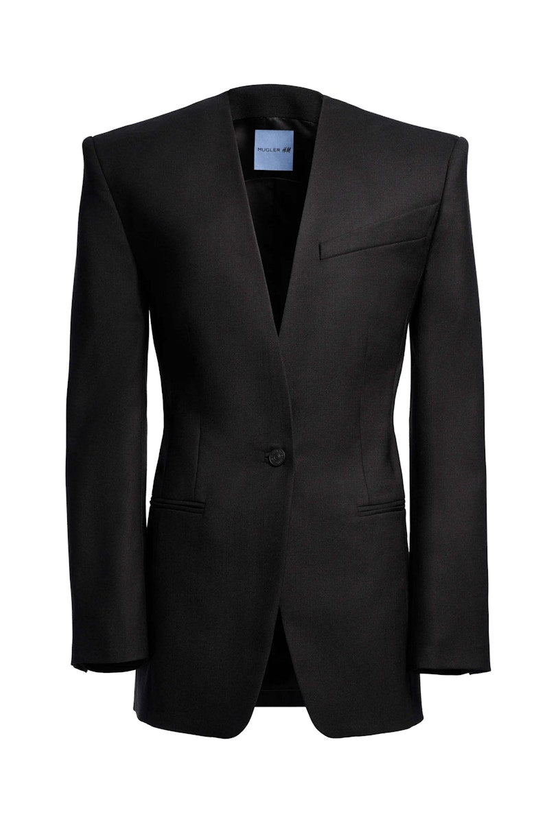 Mugler H&M Oversized Wool Blazer Black