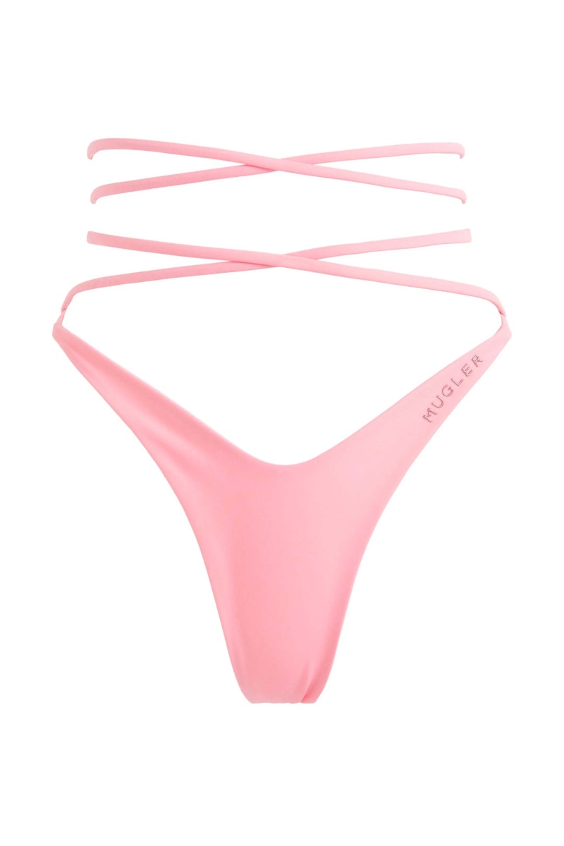 Mugler H&M Tie Bikini Bottoms Pink