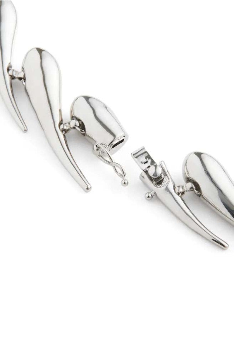 Mugler H&M Chunky Metal Necklace Silver-colored