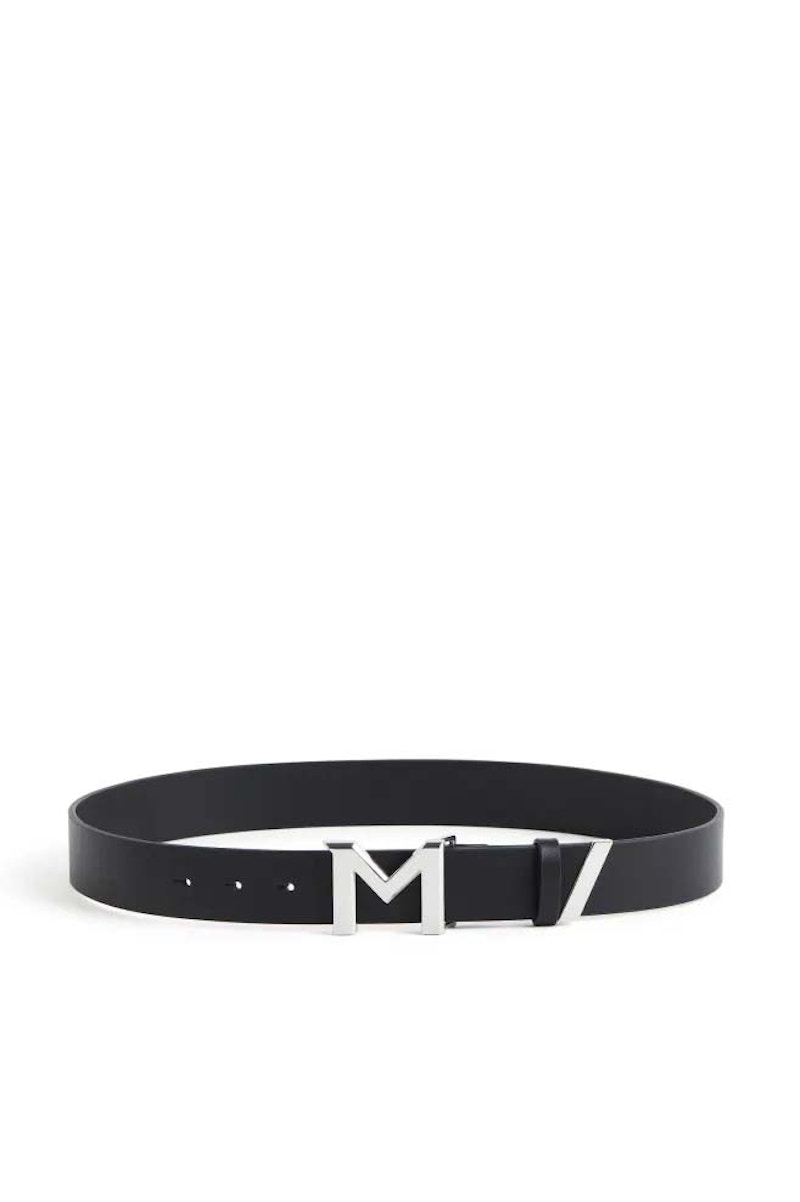 Mugler H&M M-Buckle Leather Belt (Mens) Black