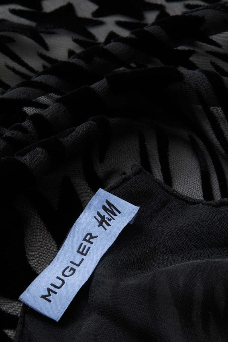 Mugler H&M Swirling-Star Silk-Blend Scarf Black