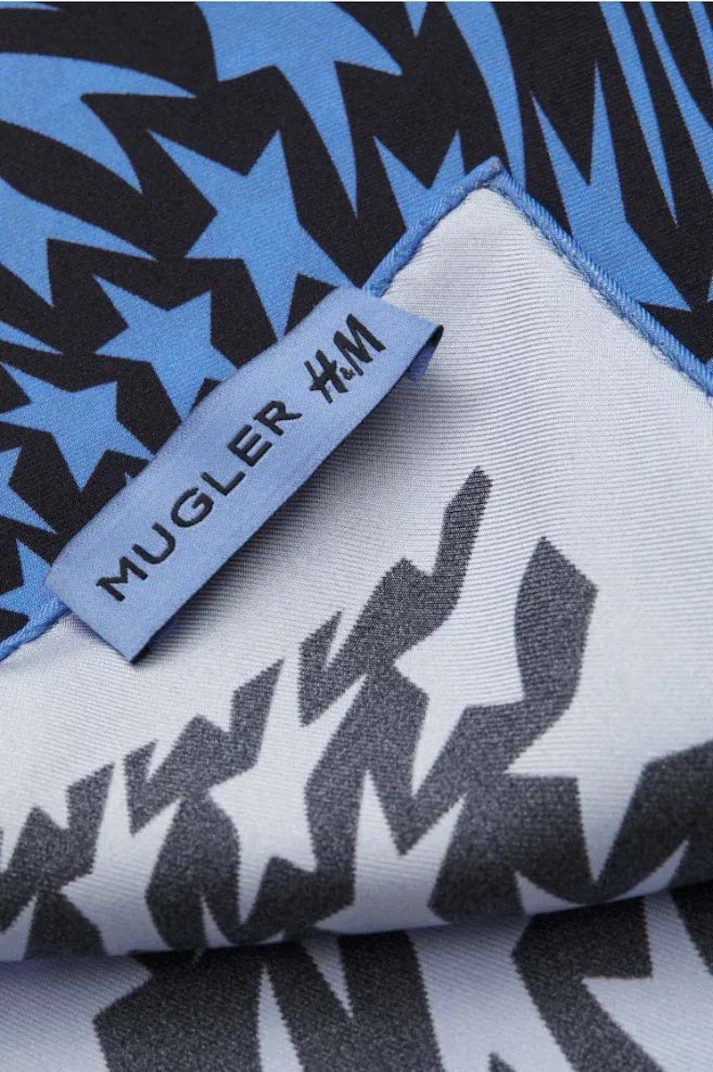 Mugler H&M Swirling-Star Silk Scarf Black