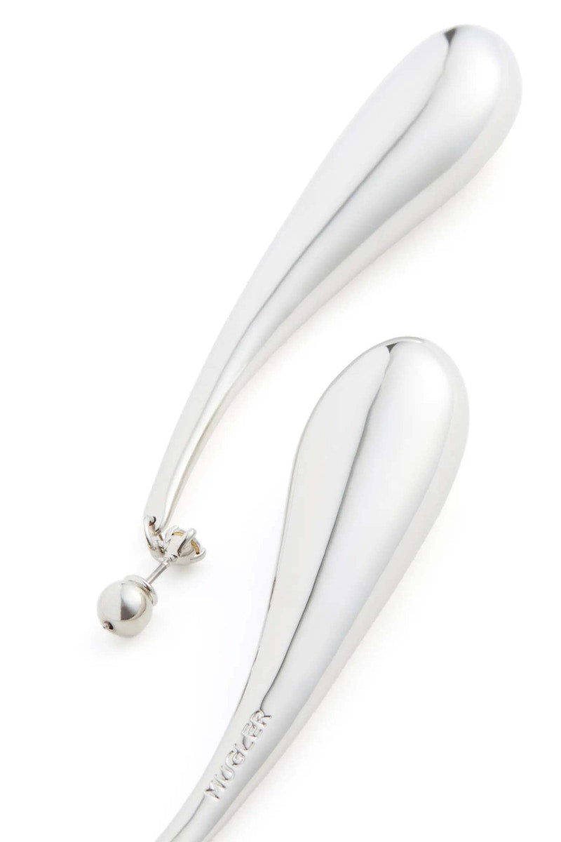 Mugler H&M Teardrop Earrings Silver-colored
