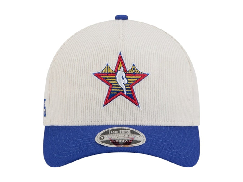 NBA 2025 All-Star Game New Era Big Star Corduroy A-Frame 9Forty Adjustable Hat White