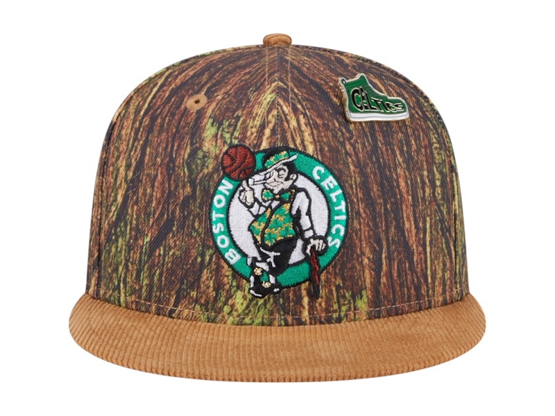NBA Boston Celtics New Era Camo Victory Grove Forest Sneaker Pin 9Fifty Snapback Hat Camo